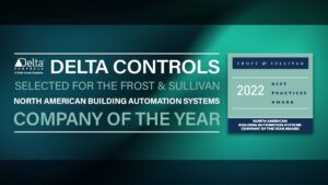 Delta Controls selected by Frost & Sullivan as the 2022 North American Building Automation Systems Company of the Year.