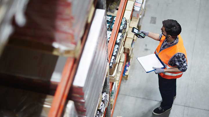 Person doing work in warehouse